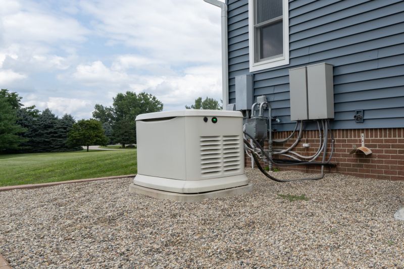 Residential Backup Generator in a Driveway